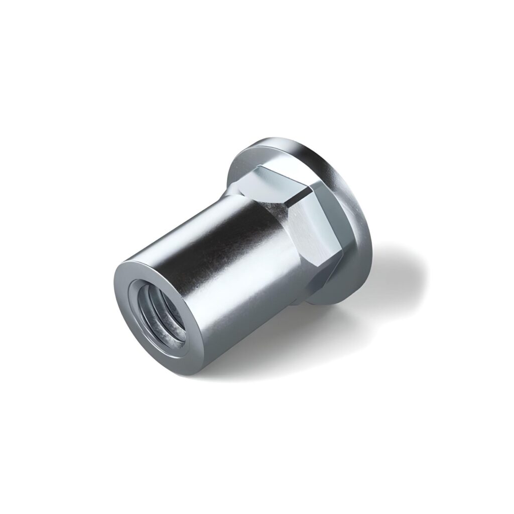 Flat HD SemiHex Rivet Nut M4 X 11.0mmLG Steel/Zinc